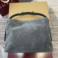 Gucci Beatrix Medium Tote Bag 850926 In Suede Grey