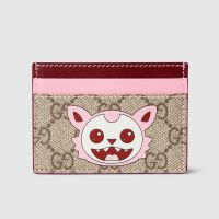 Gucci Besties Card Case 855373 In GG Monogram Fabric Beige/Pink