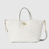 Gucci Betty Medium Tote Bag In Matelasse Leather 847387 White