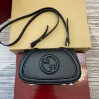 Gucci Blondie Small Shoulder Bag In Smooth Leather 815700 Black