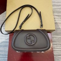 Gucci Blondie Small Shoulder Bag In Smooth Leather 815700 Coffee