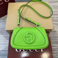 Gucci Blondie Small Shoulder Bag In Smooth Leather 815700 Green