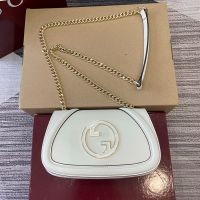 Gucci Blondie Small Shoulder Bag In Smooth Leather 815711 White