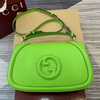 Gucci Blondie Large Top Handle Bag 815716 In Smooth Leather Mint Green