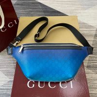 Gucci Chroma Large Belt Bag 835810 In GG Monogram Fabric Blue