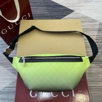 Gucci Chroma Large Belt Bag 835810 In GG Monogram Fabric Lemon/Black