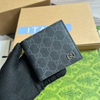 Gucci Small Bifold Wallet with GG Logo In GG Supreme Canvas Black