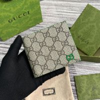 Gucci GG Coin Wallet 768244 In GG Supreme Canvas Beige/Green