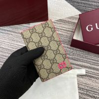 Gucci GG Long Card Case 768249 In GG Supreme Canvas Beige/Rose