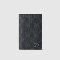 Gucci GG Long Card Case 768249 In GG Supreme Canvas Black/Olive