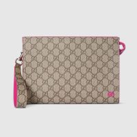 Gucci GG Small Pouch 768255 In GG Supreme Canvas Beige/Rose