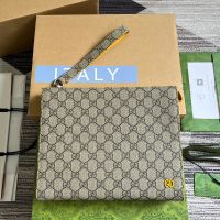 Gucci GG Small Pouch 768255 In GG Supreme Canvas Beige/Yellow