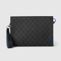 Gucci GG Small Pouch 768255 In GG Supreme Canvas Black/Blue