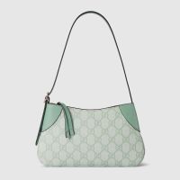 Gucci GG Emblem Small Shoulder Bag 820696 In GG Monogram Fabric Green