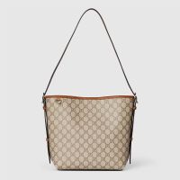 Gucci GG Emblem Small Shoulder Bag 848881 In GG Monogram Fabric Beige/Brown