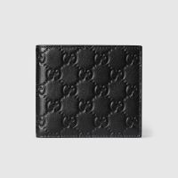 Gucci GG Emblem Coin Wallet 850177 In GG Embossed Leather Black