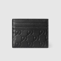 Gucci GG Emblem Card Case 850187 In GG Embossed Leather Black