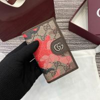 Gucci GG Long Card Case 834691 In Camouflage GG Monogram Fabric Pink