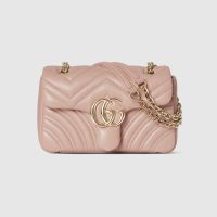 Gucci GG Marmont Small Shoulder Bag 837280 In Matelasse Leather Cherry