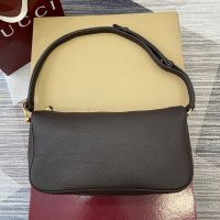Gucci Half Horsebit Medium Shoulder Bag 860787 In Grainy Leather Coffee