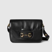 Gucci Horsebit 1955 Aura Small Shoulder Bag 847063 In Soft Leather Black