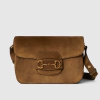 Gucci Horsebit 1955 Aura Small Shoulder Bag 847063 In Suede Brown