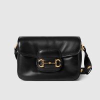 Gucci Horsebit 1955 Aura Mini Shoulder Bag 847064 In Soft Leather Black