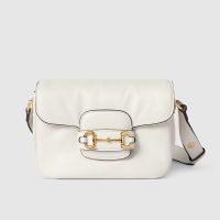 Gucci Horsebit 1955 Aura Mini Shoulder Bag 847064 In Soft Leather White