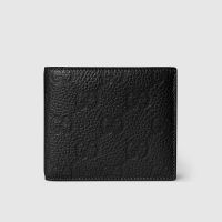 Gucci Imprint Coin Wallet In GG Embossed Grainy Leather 835002 Black