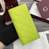 Gucci Imprint Long Wallet In GG Embossed Grainy Leather 835014 Green