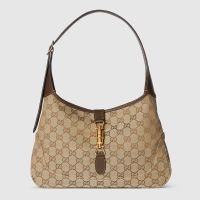 Gucci Jackie 1961 Medium Shoulder Bag 863136 In GG Supreme Canvas Beige/Brown