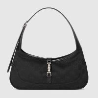 Gucci Jackie Slim Small Shoulder Bag 863137 In GG Supreme Canvas Black