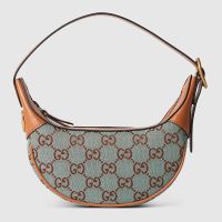 Gucci Mini Ophidia Half-Moon Bag In GG Canvas 783124 Blue/Brown