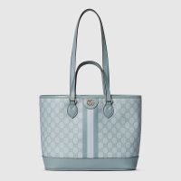 Gucci Ophidia GG Mini Tote 765043 In GG Supreme Canvas Sky Blue
