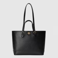 Gucci Ophidia GG Mini Tote 765043 In Smooth Leather Black