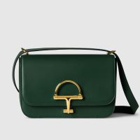 Gucci Siena Small Shoulder Bag 846705 In Smooth Leather Green