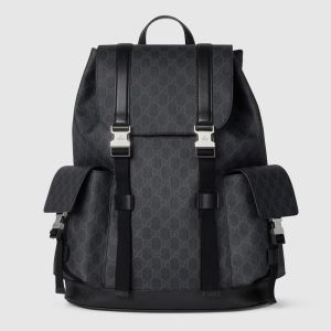 Gucci Large Backpack 792080 In GG Supreme Canvas Black