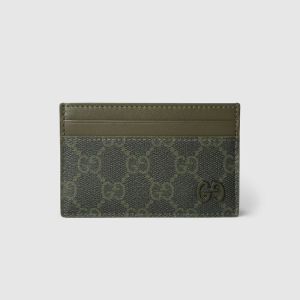 Gucci GG Card Case 768248 In GG Monogram Fabric Green