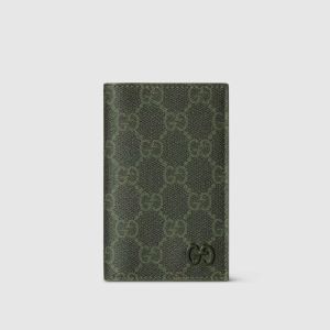 Gucci GG Long Card Case 768249 In GG Monogram Fabric Green