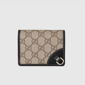Gucci GG Emblem Small Wallet In GG Supreme Canvas 820692 Beige/Brown