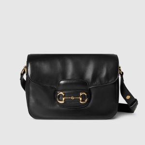 Gucci Horsebit 1955 Aura Small Shoulder Bag 847063 In Soft Leather Black