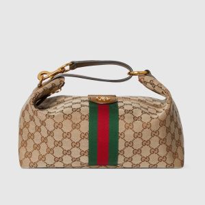 Gucci Vanity Medium Top Handle Bag 857799 In GG Supreme Canvas Beige/Brown